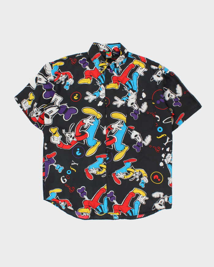Vintage 1990s Disney Mickey Unlimited Goofy Silk Graphic Short Sleeve Shirt - L