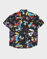 Vintage 1990s Disney Mickey Unlimited Goofy Silk Graphic Short Sleeve Shirt - L