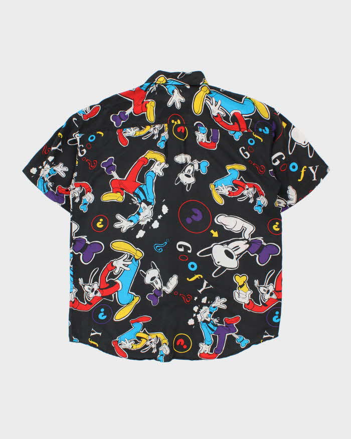Vintage 1990s Disney Mickey Unlimited Goofy Silk Graphic Short Sleeve Shirt - L