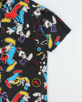 Vintage 1990s Disney Mickey Unlimited Goofy Silk Graphic Short Sleeve Shirt - L