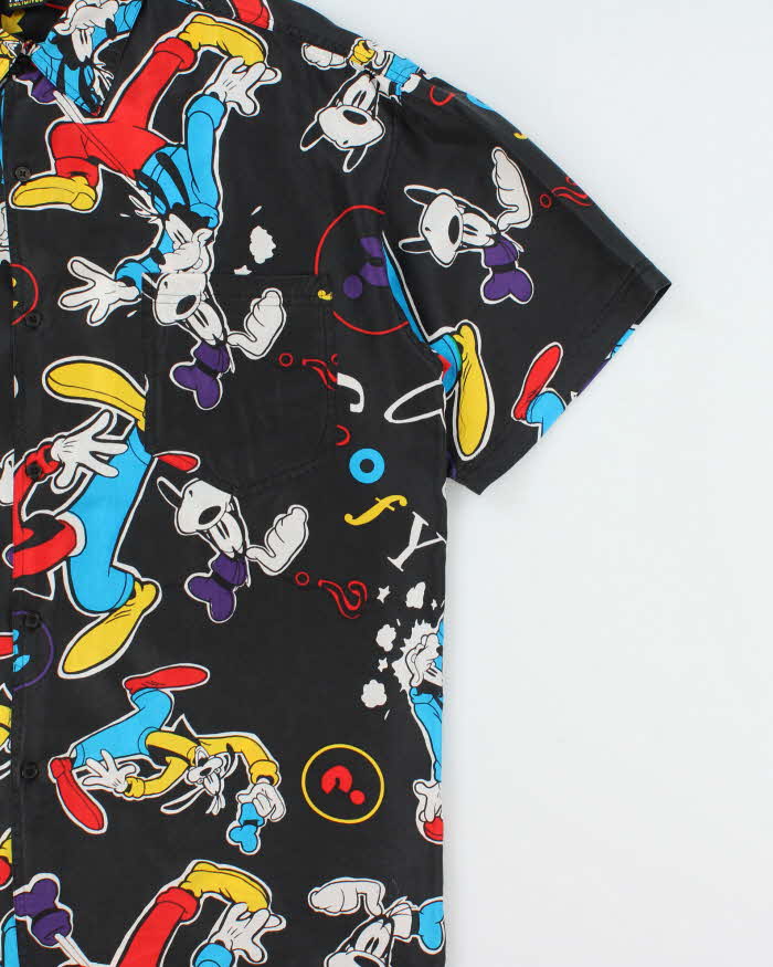 Vintage 1990s Disney Mickey Unlimited Goofy Silk Graphic Short Sleeve Shirt - L