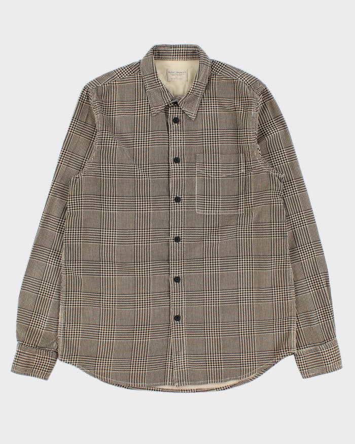 Vintage Nudie Jeans Organic Fairtrade Cotton Houndstooth Flannel Long Sleeve Shirt - M