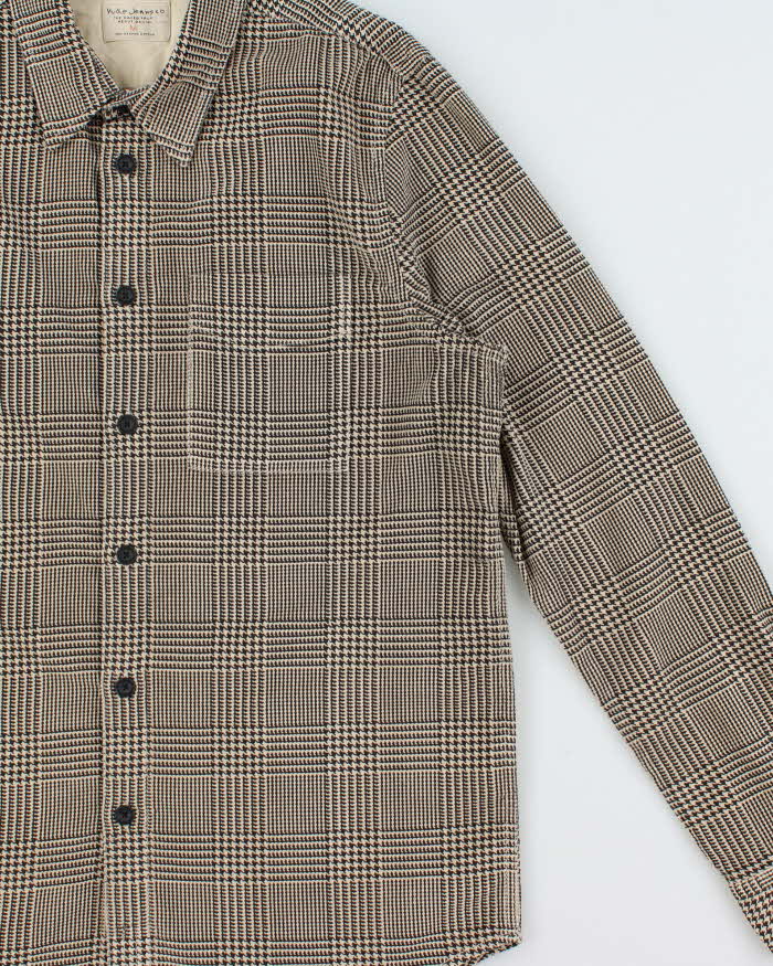 Vintage Nudie Jeans Organic Fairtrade Cotton Houndstooth Flannel Long Sleeve Shirt - M