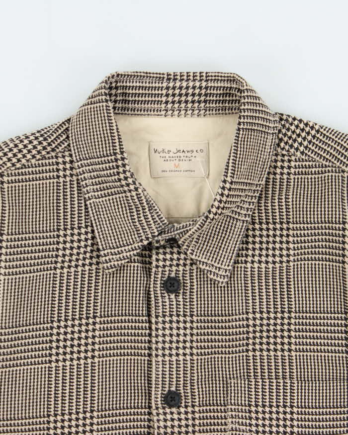 Vintage Nudie Jeans Organic Fairtrade Cotton Houndstooth Flannel Long Sleeve Shirt - M