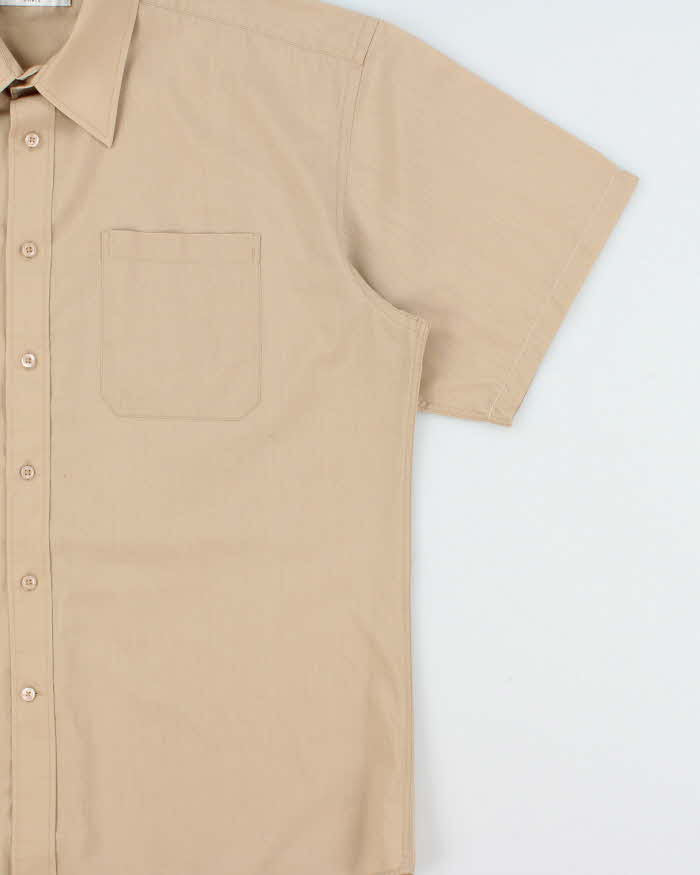 Vintage 1990s Balmain Relaxed Fit Tan Short Sleeve Shirt - L