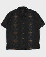 Vintage Y2K 00s Tommy Bahama Embroidered Silk Camp Collar Short Sleeve Shirt - L