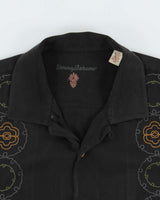 Vintage Y2K 00s Tommy Bahama Embroidered Silk Camp Collar Short Sleeve Shirt - L