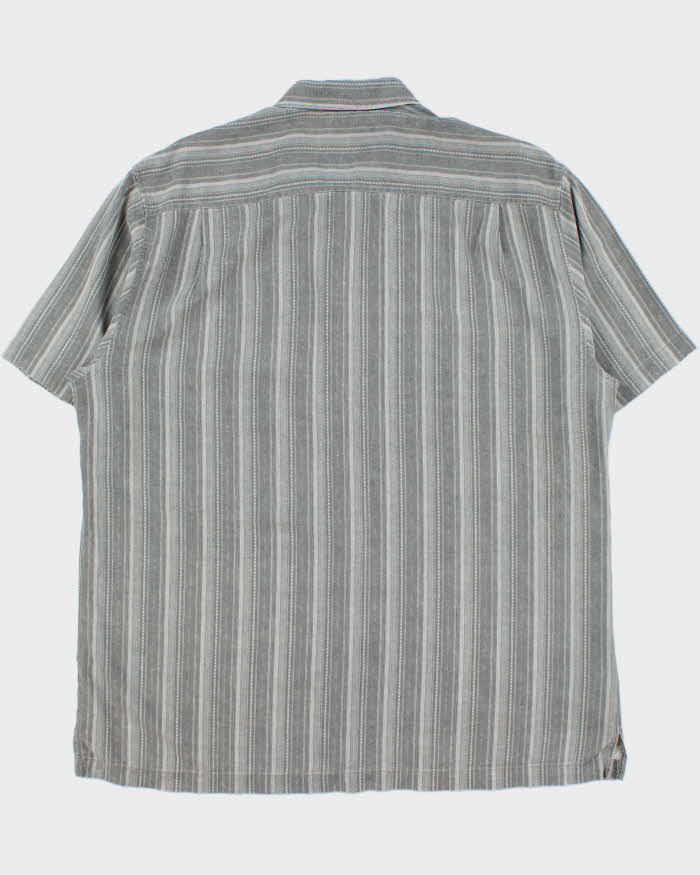 Vintage Y2K 00s Tommy Bahama Silk Pattern Striped Short Sleeve Shirt - XL