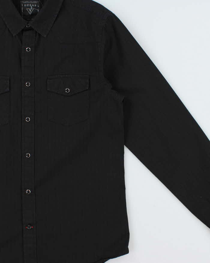 Vintage Y2K 00s Guess Striped Snap Button 'Austin' Long Sleeve 'Western Slim Fit' Shirt - M