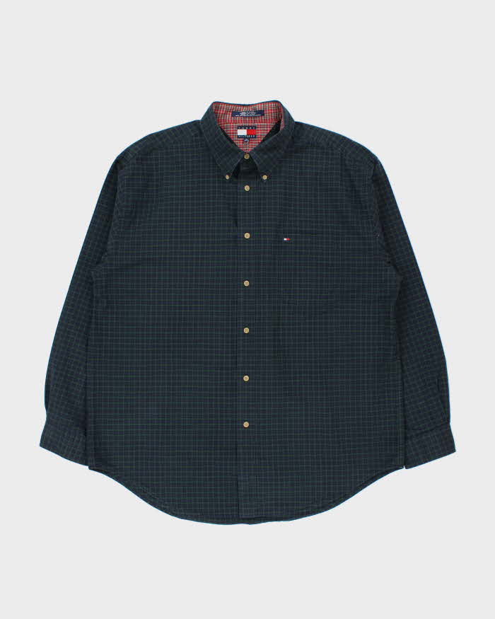 Vintage Y2K 00s Tommy Hilfiger Classic Tartan Long Sleeve Shirt - XL