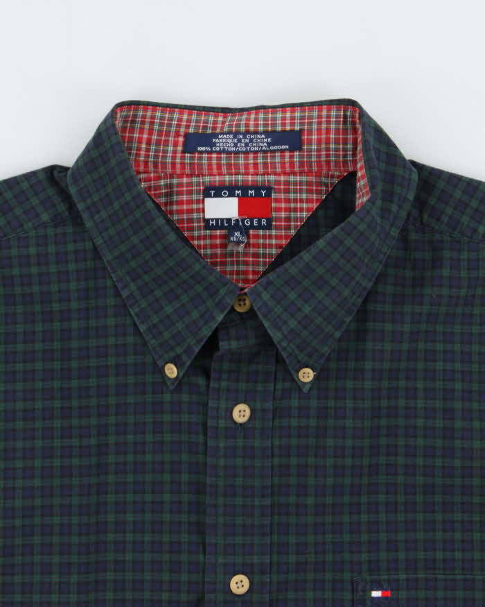 Vintage Y2K 00s Tommy Hilfiger Classic Tartan Long Sleeve Shirt - XL