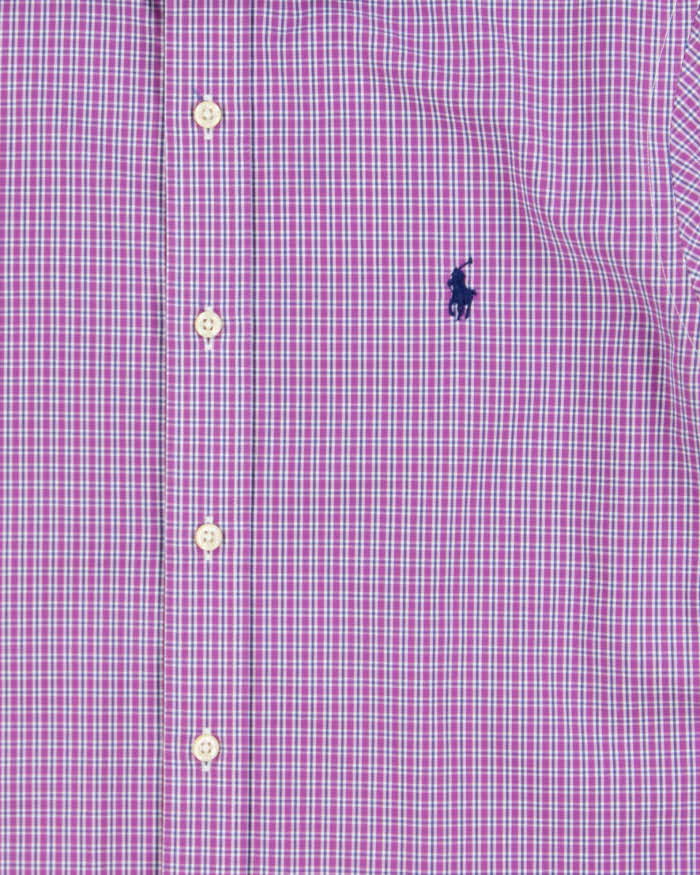 Vintage Ralph Lauren Checked Slim Fit Long Sleeve Shirt - M