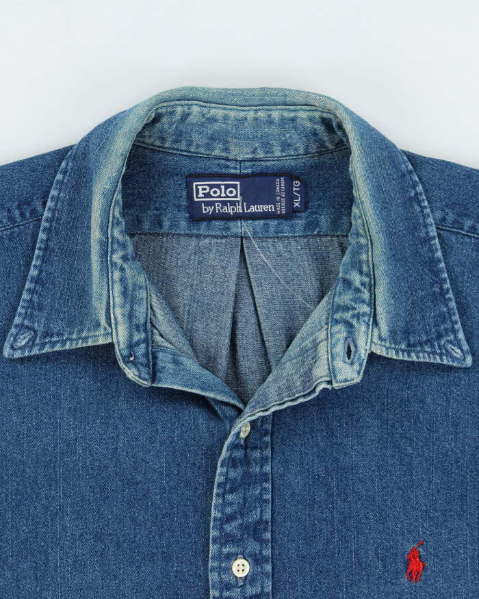 Vintage 1990s Polo Ralph Lauren Denim Heavyweight Shirt - XL