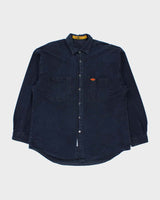 Vintage 1990s Quiksilver Made In USA Dark Wash Long Sleeve Denim Shirt - L