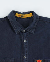 Vintage 1990s Quiksilver Made In USA Dark Wash Long Sleeve Denim Shirt - L