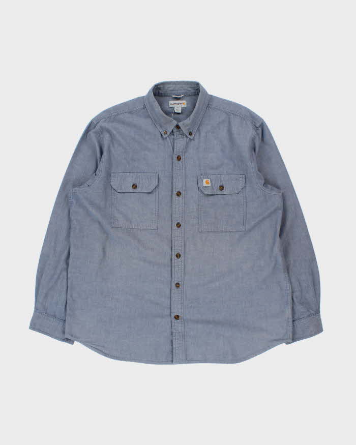 Vintage Carhartt Chambray Denim Relaxed Fit Long Sleeve Shirt - XL