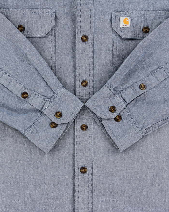 Vintage Carhartt Chambray Denim Relaxed Fit Long Sleeve Shirt - XL