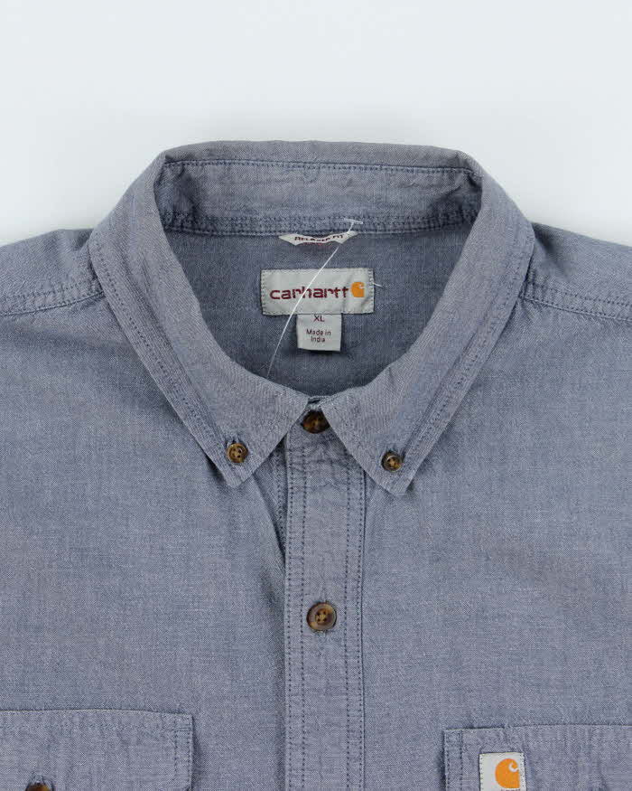 Vintage Carhartt Chambray Denim Relaxed Fit Long Sleeve Shirt - XL
