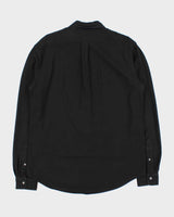 Vintage Ralph Lauren Black 'Knit Oxford' Long Sleeve Shirt - L