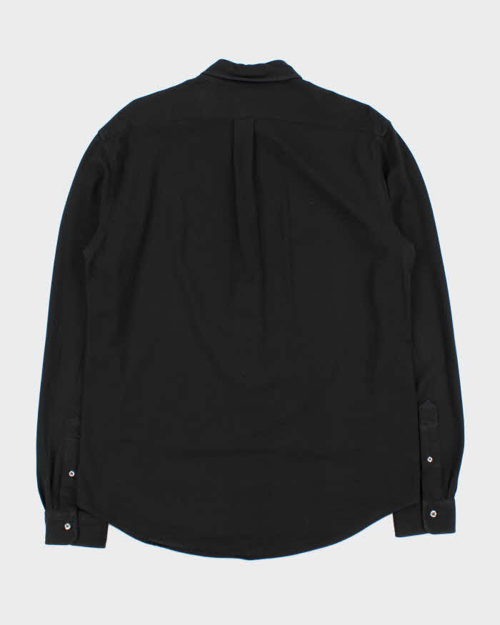 Vintage Ralph Lauren Black 'Knit Oxford' Long Sleeve Shirt - L