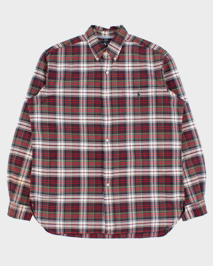 Vintage 1990s Ralph Lauren Classic Tartan Plaid Long Sleeve Pocket Shirt - L
