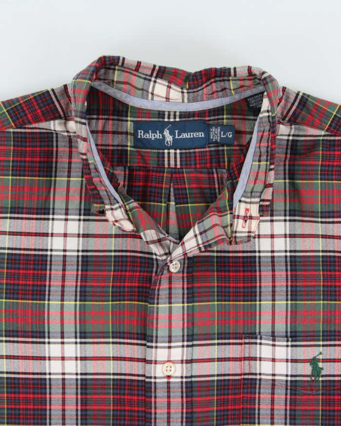 Vintage 1990s Ralph Lauren Classic Tartan Plaid Long Sleeve Pocket Shirt - L
