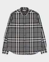 Vintage Y2K 00s Burberry Brit Grey Large Nova Check Long Sleeve Shirt - XL