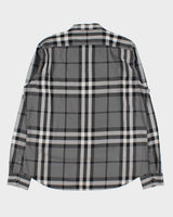 Vintage Y2K 00s Burberry Brit Grey Large Nova Check Long Sleeve Shirt - XL