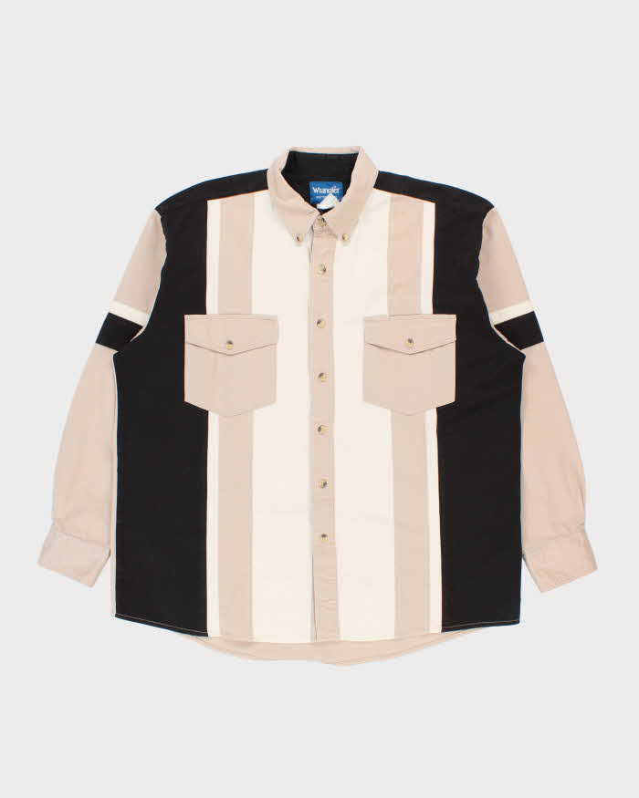 Vintage Y2K 00s Wrangler Striped Long Sleeve Denim Western Shirt - XL