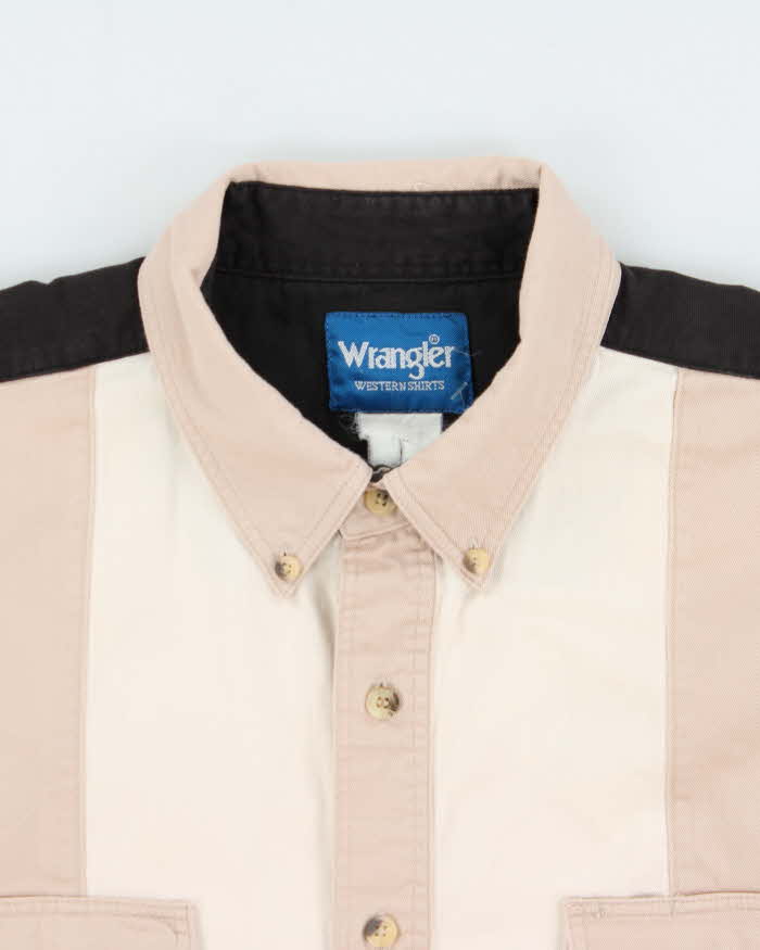 Vintage Y2K 00s Wrangler Striped Long Sleeve Denim Western Shirt - XL