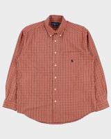 Vintage Y2K 00s Ralph Lauren Yarmouth Plaid Check Long Sleeve Pocket Shirt - L