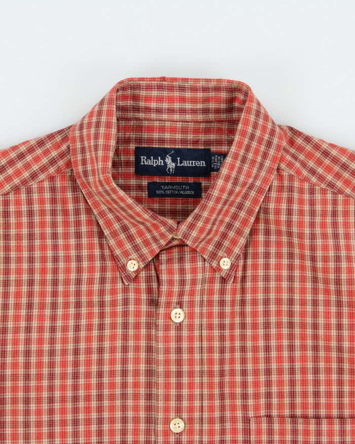 Vintage Y2K 00s Ralph Lauren Yarmouth Plaid Check Long Sleeve Pocket Shirt - L