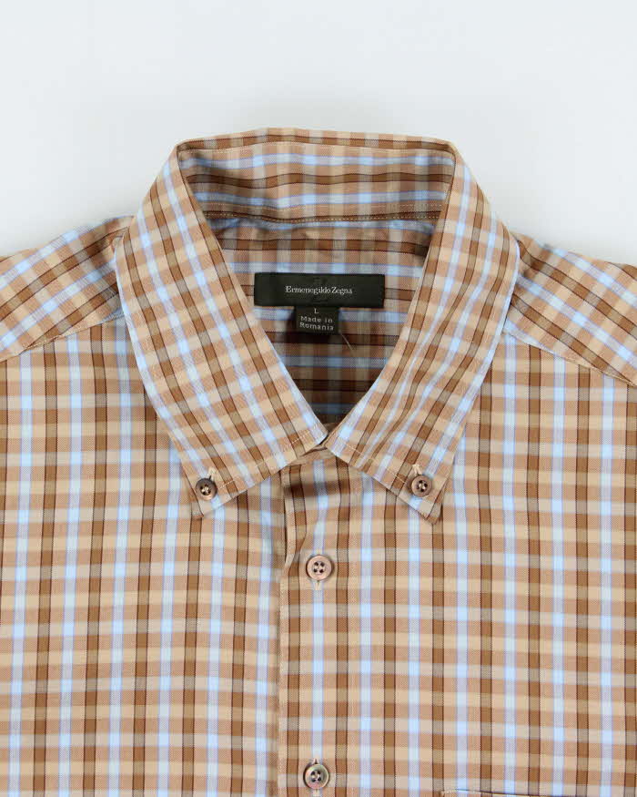 Vintage Y2K 00s Ermenegildo Zegna Check Long Sleeve Shirt - L
