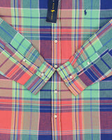 DSWT Ralph Lauren Indian Madras Plaid Classic Fit Long Sleeve Shirt - XL