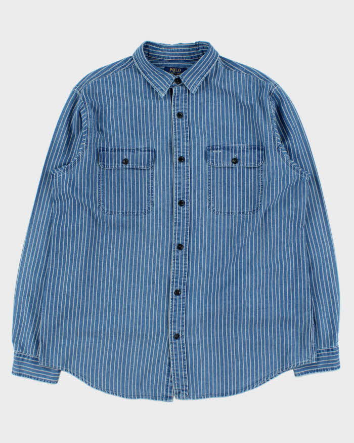 Vintage Polo Ralph Lauren Classic Fit Stripe Denim Shirt - XL