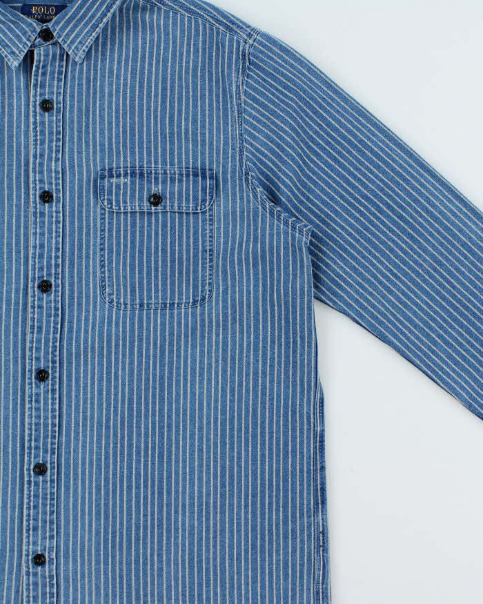 Vintage Polo Ralph Lauren Classic Fit Stripe Denim Shirt - XL