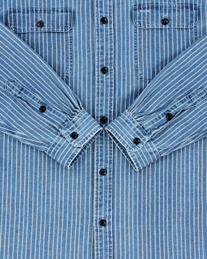 Vintage Polo Ralph Lauren Classic Fit Stripe Denim Shirt - XL