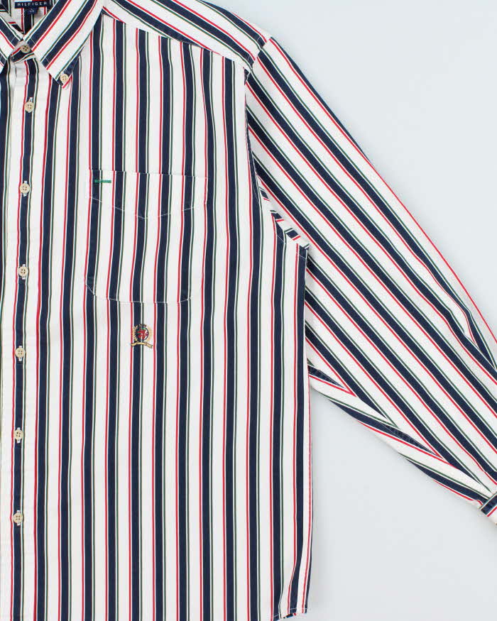Vintage 1990s Tommy Hilfiger Striped Long Sleeve Shirt - L