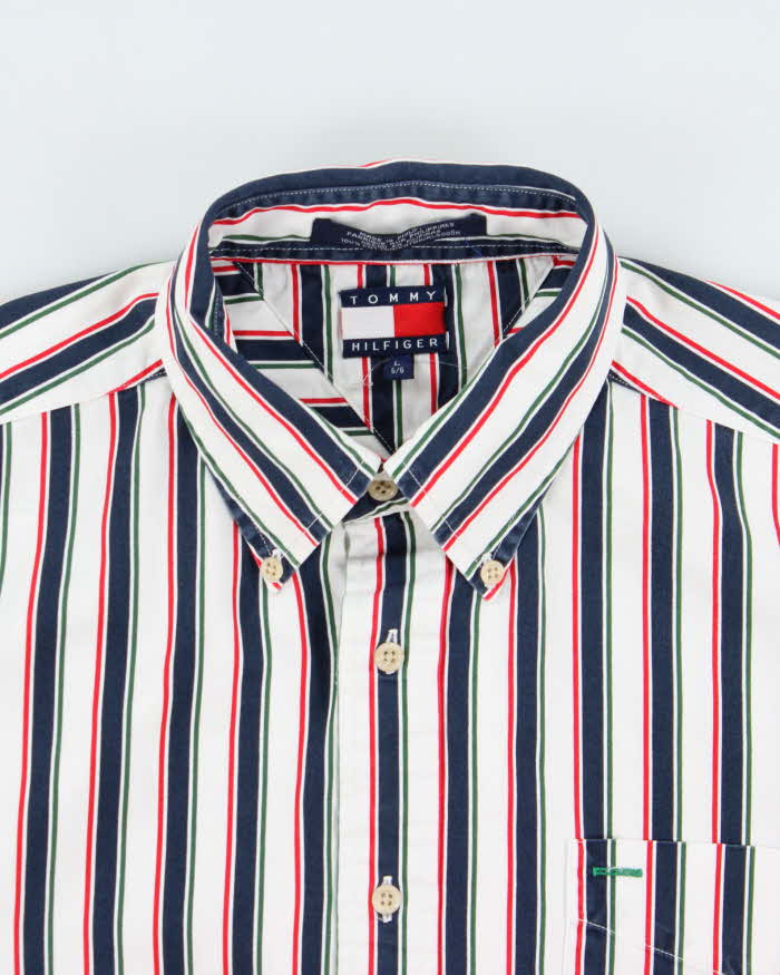Vintage 1990s Tommy Hilfiger Striped Long Sleeve Shirt - L