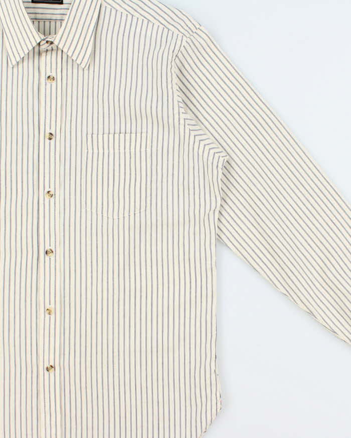 Vintage 1990s Christian Dior Striped Long Sleeve Shirt - L