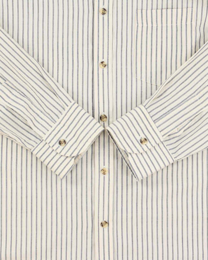 Vintage 1990s Christian Dior Striped Long Sleeve Shirt - L