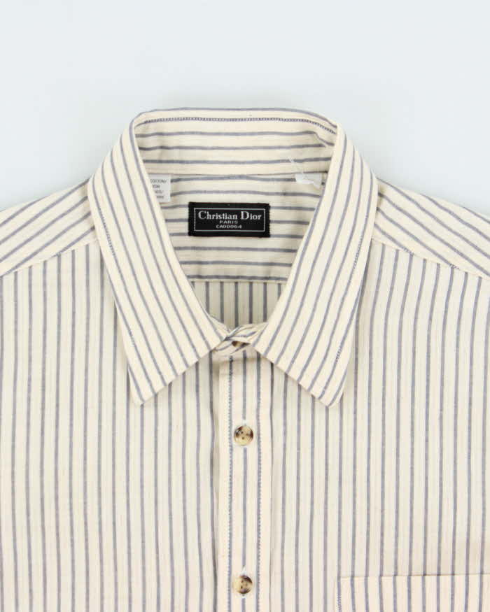 Vintage 1990s Christian Dior Striped Long Sleeve Shirt - L