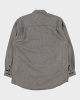Vintage 1990s Izod Brushed Cotton Dogtooth Long Sleeve Shirt - M