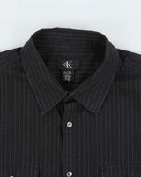 Vintage 1990s Calvin Klein Striped Pocket Short Sleeve Shirt - XL