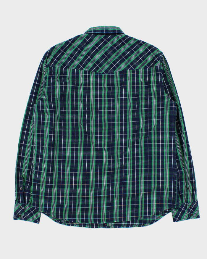 Vintage 2000s Diesel Checked Western Snap Button Long Sleeve Shirt - XL