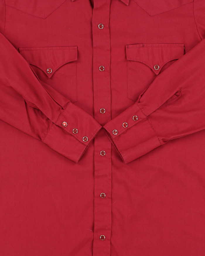 Vintage 1980s H Bar C Ranchwear Made In USA  Permanent Press Snap Button Long Sleeve Western Shirt - L