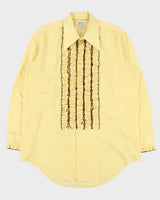 Vintage 1970s Gala Ruffled Long Sleeve Tuxedo Shirt - XL