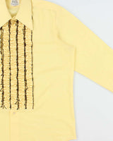Vintage 1970s Gala Ruffled Long Sleeve Tuxedo Shirt - XL
