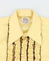 Vintage 1970s Gala Ruffled Long Sleeve Tuxedo Shirt - XL