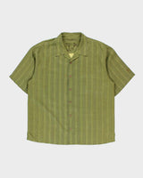 Vintage Y2K 00s Tommy Bahama Olive Green Pattern Striped Silk Hawaiian Shirt - XL